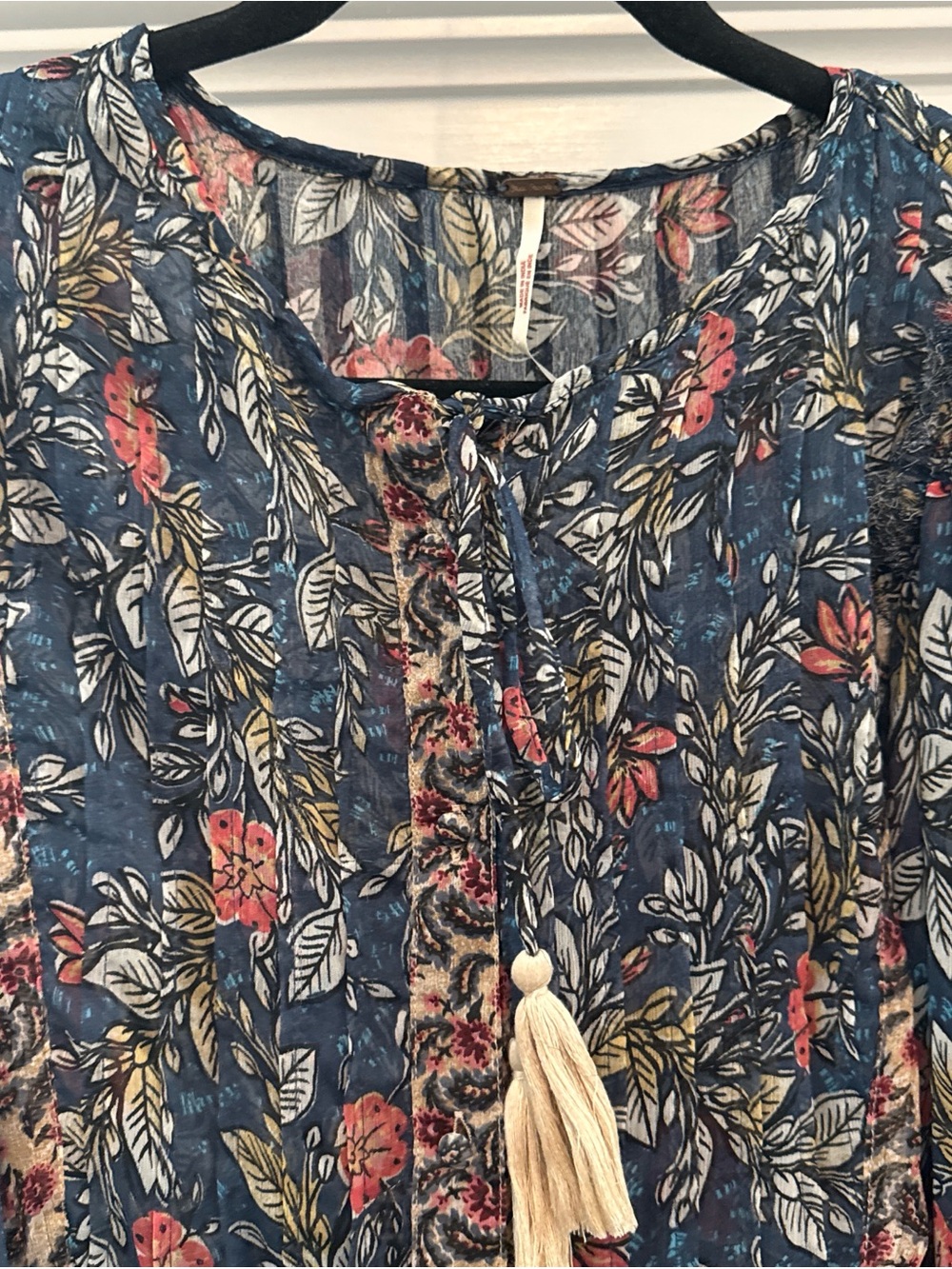 Free People Estella chiffon Maxi Dress sz L boho prairie cottage ethereal flowy - Picture 4 of 9